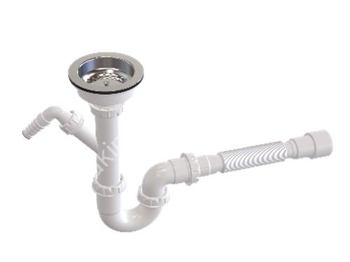 Ø50 1 1/2 X 40 - 304 Grade Stainless Steel Strainer And Screw / Sink Siphon With Trash Bin Head