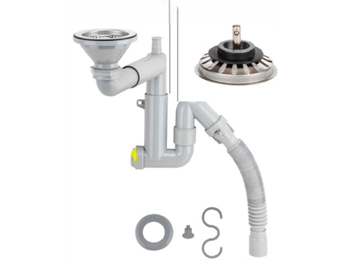 Ø40 Teleskopsystem aus Edelstahl 304, Sieb mit Messingschraubensatz / Spülbeckensiphon