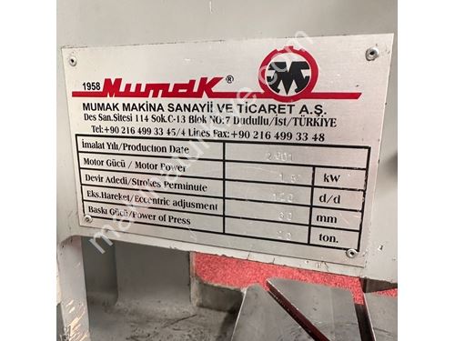 Mumak Brand 20 Ton Steel Body Eccentric Press