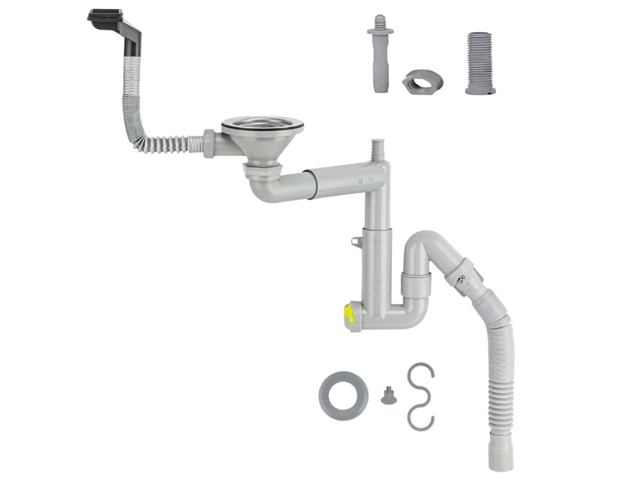 Ø32 304 Grade Stainless Steel Telescopic System, Strainer With Delrin Screw Set / Sink Siphon