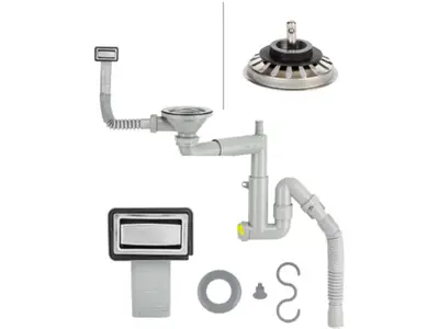 Ø40 304 Grade Stainless Steel Telescopic System, Strainer With Brass Screw Set / Sink Siphon