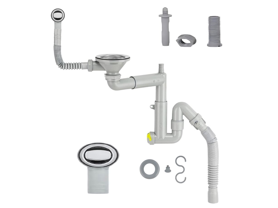 304 Quality Stainless Telescopic System, Strainer and Delrin Screw Set / Sink Siphon