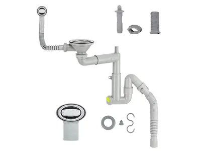 Ø32 304 Grade Stainless Steel Telescopic System, Strainer With Delrin Screw Set / Sink Siphon