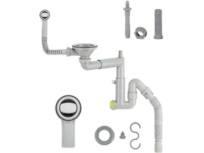 Ø32 304 Grade Stainless Steel Telescopic System, Strainer With Delrin Screw Set / Sink Siphon