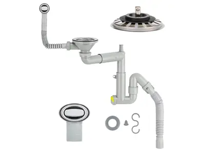 Ø40 304 Grade Stainless Steel Telescopic System, Strainer With Brass Screw Set / Sink Siphon