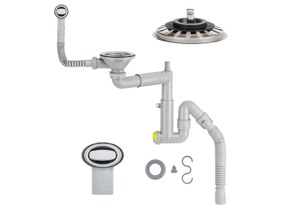 Ø40 304 Grade Stainless Steel Telescopic System, Strainer With Brass Screw Set / Sink Siphon
