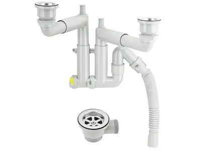 304 Grade Stainless Steel Telescopic System Strainer With Stainless Steel Screw Set / Sink Siphon