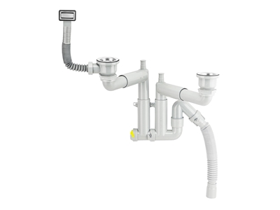 Filtre télescopique en acier inoxydable de qualité 304 avec jeu de vis en acier inoxydable / siphon d'évier - 0