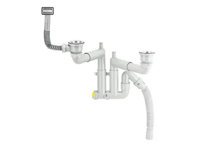 304 Grade Stainless Steel Telescopic System Strainer With Stainless Steel Screw Set / Sink Siphon