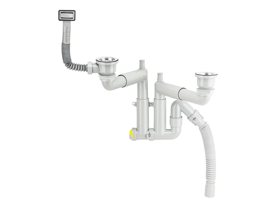 Filtre télescopique en acier inoxydable de qualité 304 avec jeu de vis en acier inoxydable / siphon d'évier