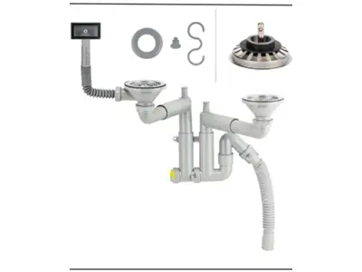 304 Grade Stainless Steel Telescopic System, Strainer With Brass Screw Set / Sink Siphon