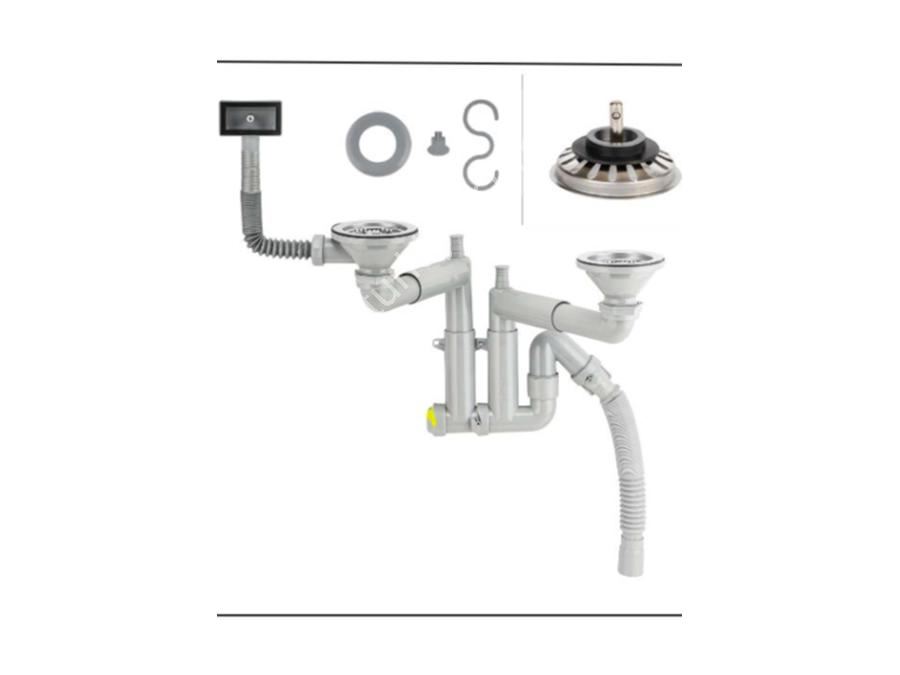 304 Grade Stainless Steel Telescopic System, Strainer With Brass Screw Set / Sink Siphon