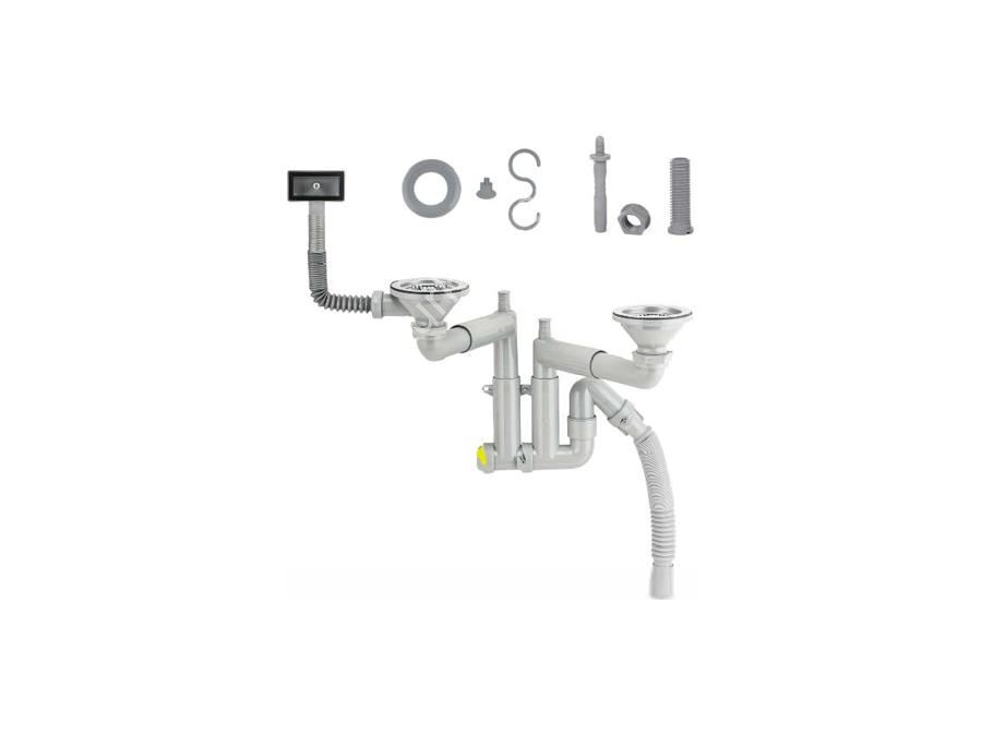 304 Grade Stainless Steel Telescopic System, Strainer With Delrin Screw Set / Sink Siphon