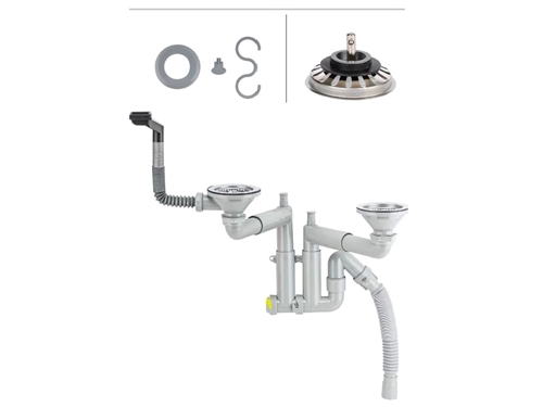 Edelstahl-Teleskop-Systemsieb aus 304-Qualität mit Messingschraubensatz/Spülbecken-Siphon