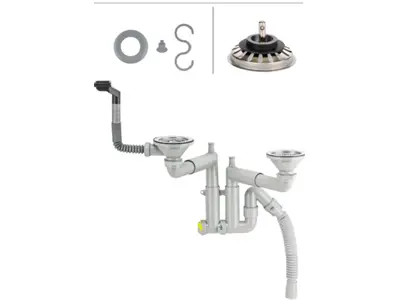 304 Grade Stainless Steel Telescopic System, Strainer With Brass Screw Set / Sink Siphon