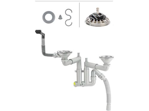 304 Grade Stainless Steel Telescopic System, Strainer With Brass Screw Set / Sink Siphon