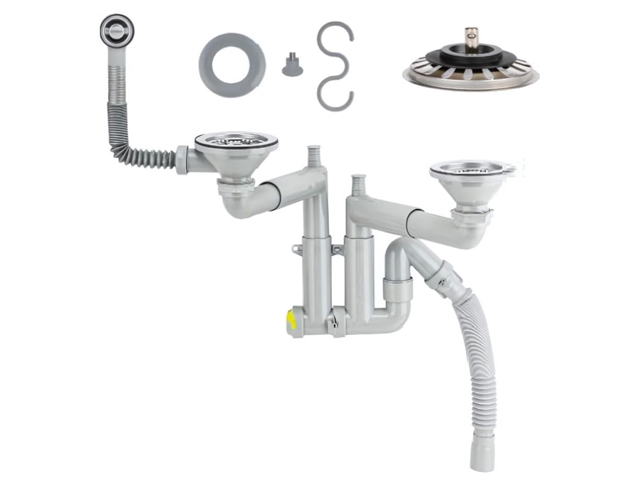 X2 Ø40 1 ½ X 40- 304 Quality Stainless Telescopic System Strainer And Brass Screw Set / Sink Siphon