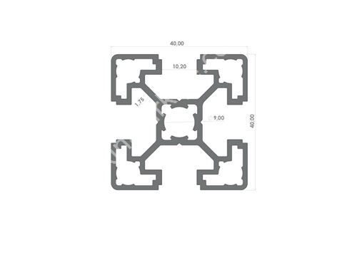 40X40 Kanal 10 Hafif Seri Sigma Profil 