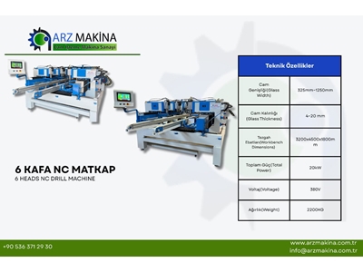 6 Kafa NC Cam Delme Makinası