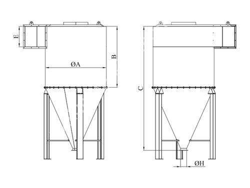 ⌀ 120 Mm Çıkışlı Tahıl Ve Hububat Toz Siklonu