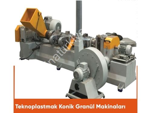 Ø75x45 mm 20-45 Kg/H Plastik Geri Dönüşüm Konik Granül Ekstruder