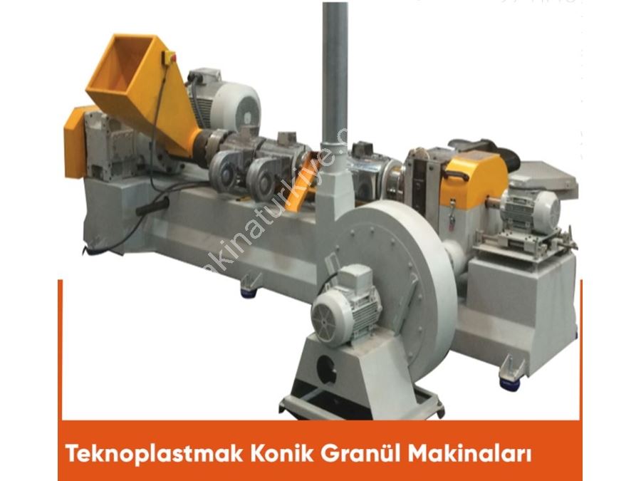 Extrudeuse conique de recyclage de plastique de Ø145x95 mm produisant de 130 à 170 kg/h