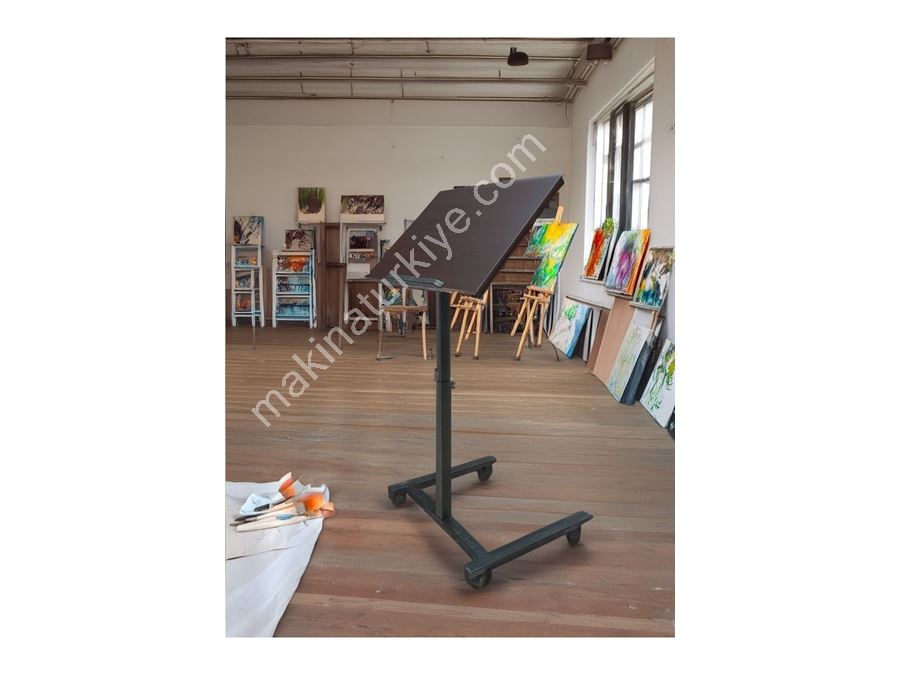  Resim Ressam 63-88 Cm Ayarlı Eğimli Tekerli Çalışma Masası