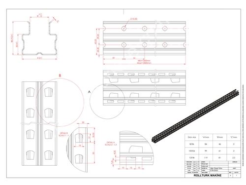 Depo Rafı Üretim Hattı Roll Form Makinesi