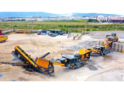 Mobile Tracked Jaw+Impact+Screen Combination 250-350 Tph Complete Plant