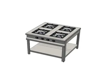 Cuisinière à gaz avec base étagée de 100X100x85 mm