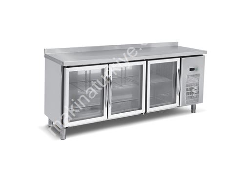 Glass Counter-Top Refrigerator 3-Door Fan Cooling 400 Lt