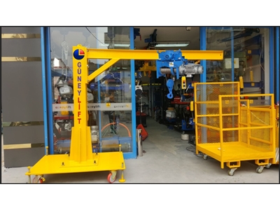 1 Ton 3 Metre Yer Bağlantılı Manuel Pergel Vinç Sistemi - 7