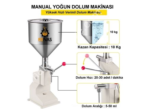 5-50 Ml Manual Yoğun Sıvı Dolum Makinası 