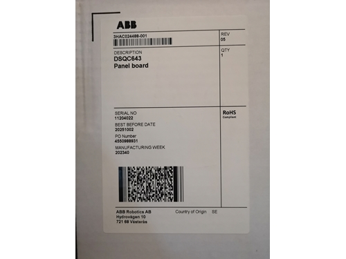 DSQC 643 Panel Board Robot Güvenlik Kartı
