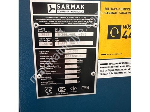 15 kW Tankı Üstü Vidalı Kompresör