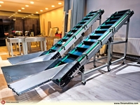 Конвейер для транспортировки и сбора грецких орехов с бункером