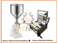 Manual Yoğun Sıvı Dolum + Manual Etiketleme Makinası - 0