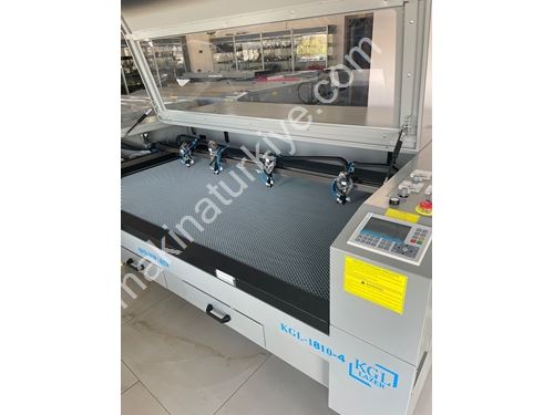 1000x1800 mm Büyük Kameralı Konveyörlü Dört Kafa Lazer Kesim Makinası