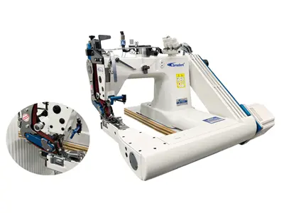 3 İğne Direct Drive Palet Çekicili Kot Kollu Dikiş Makinesi
