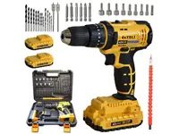 Çift Akülü Darbeli 42vf Max 5ah Şarjlı Vidalama Matkap Seti