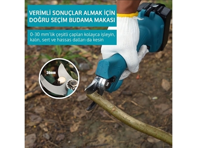 58V 5Ah Çift Akülü Çelik Şanzımanlı Makaslı Dal Budama Testeresi 2Li Set - 4