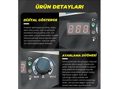 200A Dijital Göstergeli İnverter Kaynak Makinası - 6