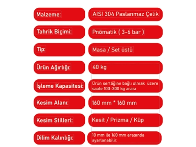 300 Kg / Saat Kaşar Dilimleme Makinası - 2