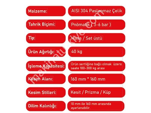 300 Kg / Saat Kaşar Peyniri Dilimleme Makinası