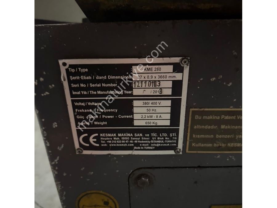 Kesmak Marka Kme 280 Plc Kontrol Üniteli Tam Otomatik Şerit Testere