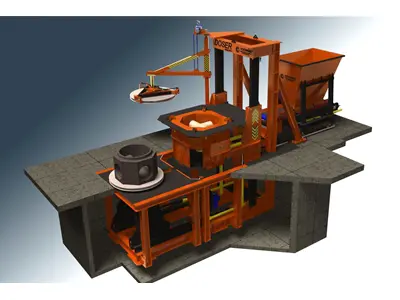 Full Otomatik Prefabrik Muayene Bacası Ve Taban Elemanı Makinası