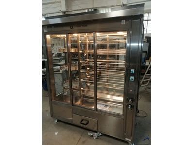 Double Display Chicken Rotisserie Machine 12 Skewers Rotating Rest Natural Gas And Lpg - 0
