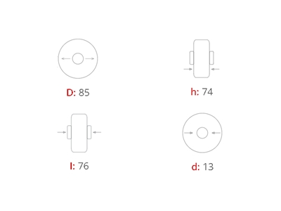 641.015 (85X74x76x13) Çatal Tekeri - 1