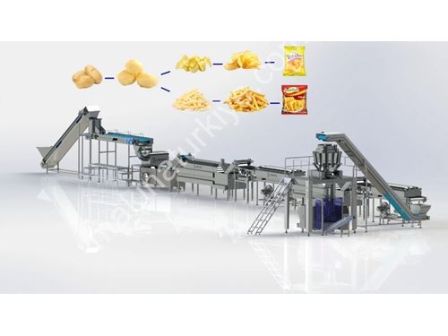 Machine de production de croustilles de pommes de terre surgelées de 500 kg/h