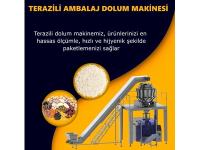 Machine de remplissage et d'emballage entièrement automatique à plusieurs têtes, de 10 à 1000 g (35-40 pièces/minute) avec balance